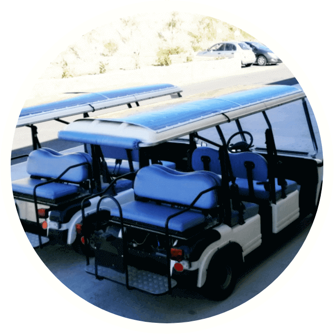 Solar powered golf cart