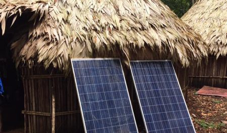 Solar panels on a hut