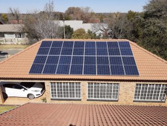 Solar panels on a South African residence